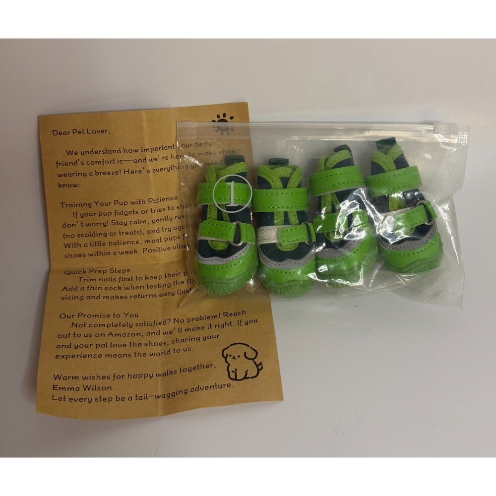 Dog Shoes Boots Paw Protector for Hot Pavement or Winter Time, Size 1, NEW